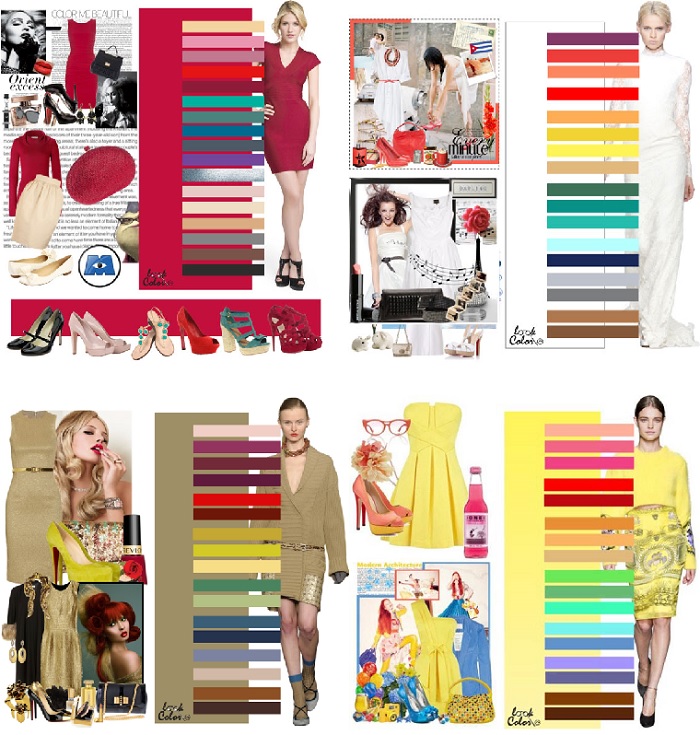 Модные наряды разных цветов