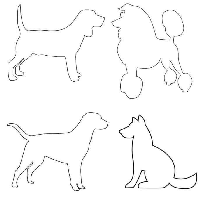 трафареты в форме собак
