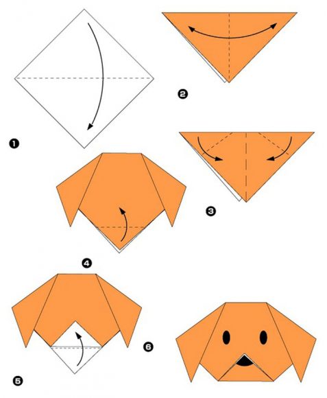 собака оригами