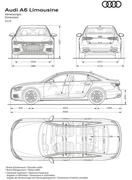 Audi a6 размеры