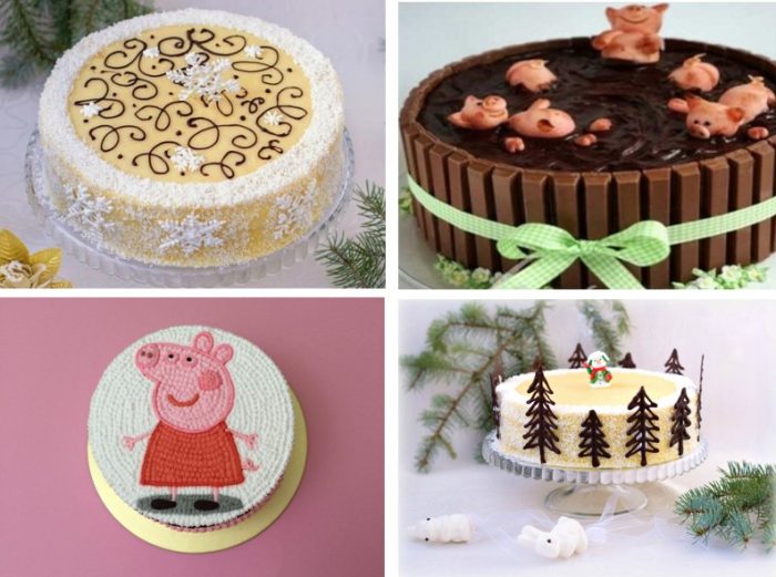 Торт на новый год 2019 - свиньи и поросята - видео-рецепты и уроки